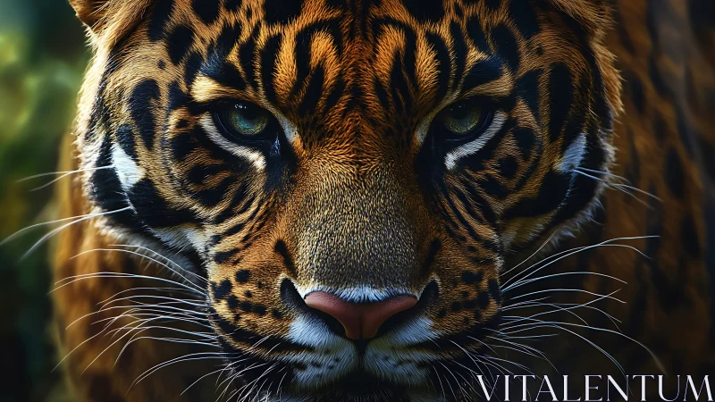 Tiger Close-Up Portrait: Intense Green Eyes.