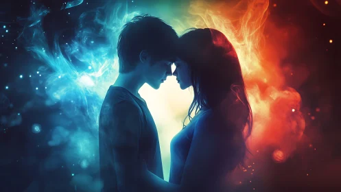 Dual-Silhouette Bilateral Energy Polarization Through Chromatic Opposition.