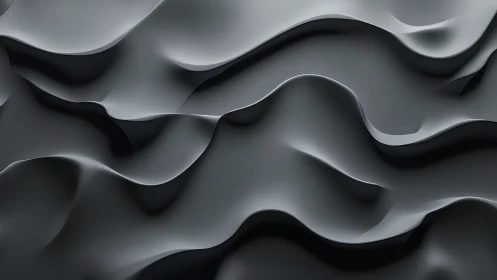 Sculpted dark waves in flowing abstract 3D relief surface.