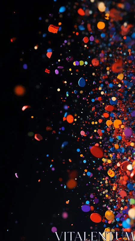 Chromatic particle cascade in high-contrast digital space.