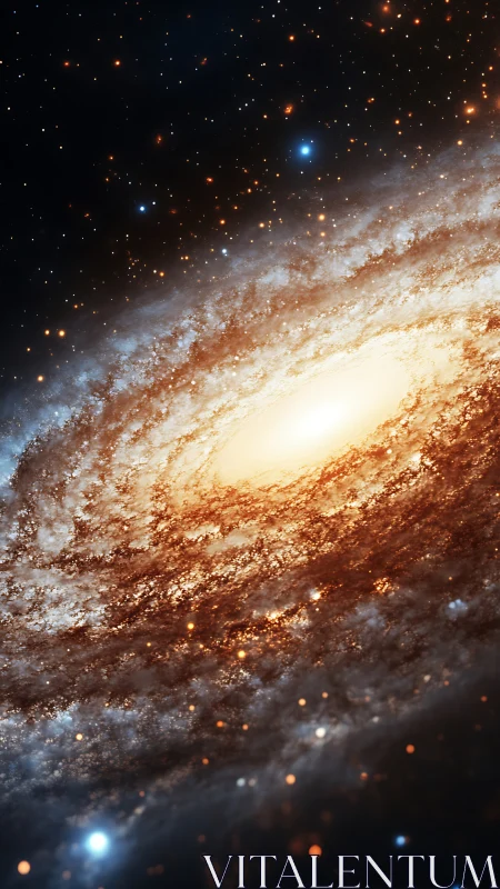 Swirling starfields whirl around a molten galactic heartbeat