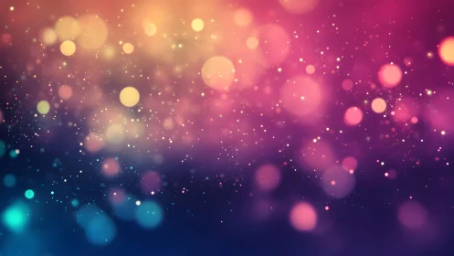 Colorful abstract bokeh lights on gradient background, digital art.