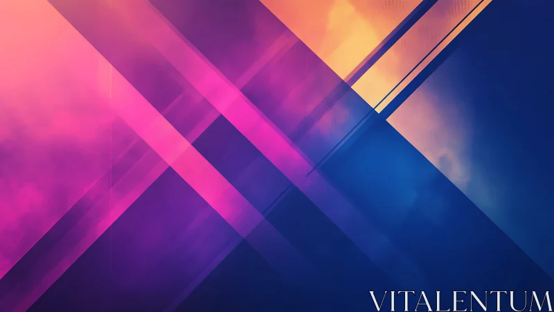 Soft neon crossroads of color in a gentle evening glow.