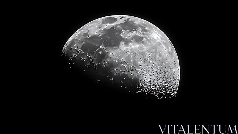 High contrast telescopic image shows detailed lunar surface