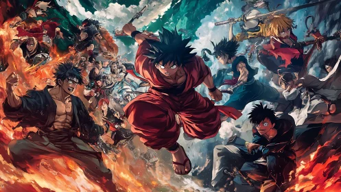 Shonen heroes collide in a blazing storm of battle fury.