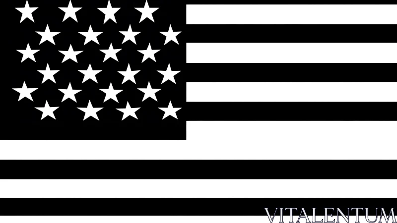 Monochrome flag layout with stars and horizontal stripes.