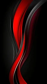 Red and black flowing ribbons with glossy gradient depth.