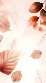 Minimal rose-gold foliage illustration with soft gradient field.