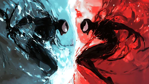 Symbiotic dueling forms in bifurcated chromatic turbulence.