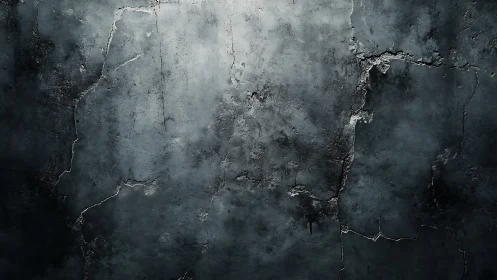 Weathered cracked concrete wall in moody dramatic light.