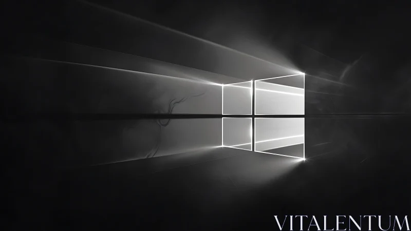 Glowing window of light opening a calm digital horizon.