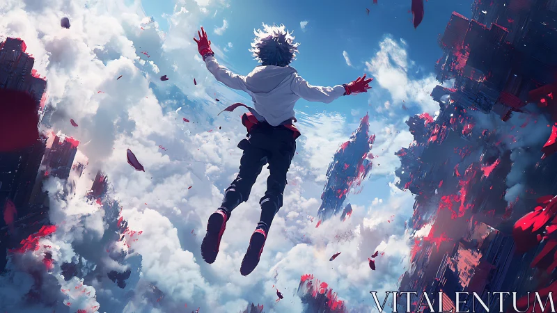 Skyward leap welcomes a lone hero into floating city dreams