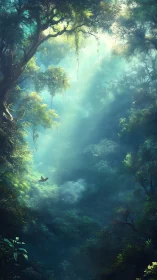 Luminous Tropical Canopy with Diffused Atmospheric Light.