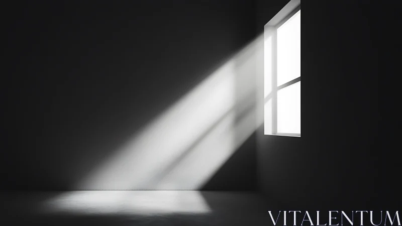 Quiet beam of morning light carving hope into dark room.