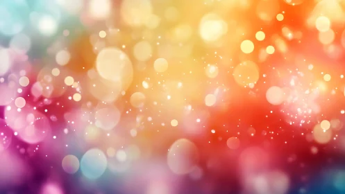 Multicolor bokeh light field with soft-focus glowing particles.