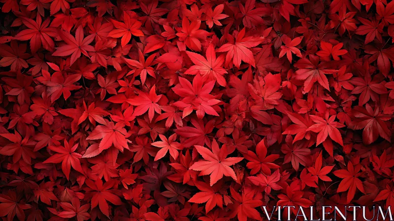 Crimson maple foliage pattern with dense autumn coverage.