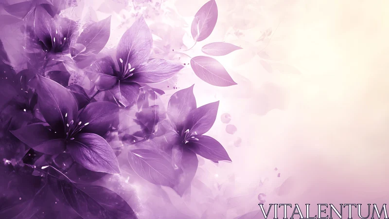 Purple Blooms: Ethereal Flower Dream.