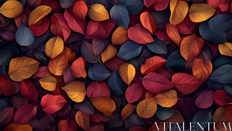 Crimson and gold autumn leaves create a cozy seasonal tapestry