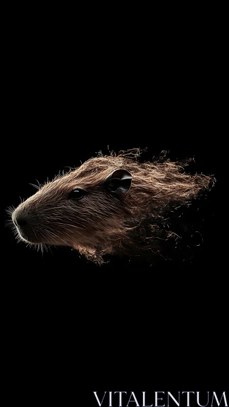 Shimmering capybara comet dissolving into velvet dark.