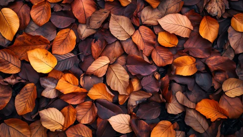 Crisp autumn leaves quilt the forest floor in glowing rusts