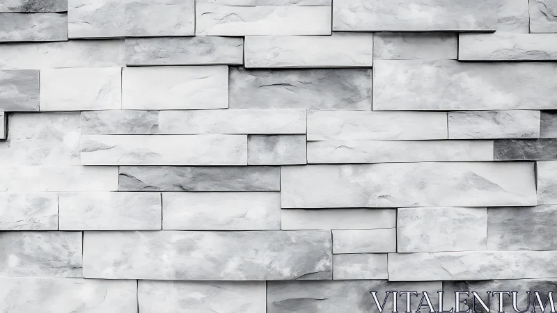 Marbled stone brick mosaic wall in quiet grayscale rhythm.