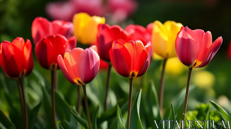 Incandescent Tulips Dancing in Translucent Sunlight