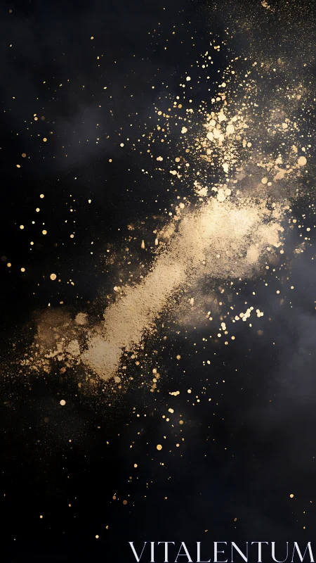 Golden dust drifting like a quiet constellation in space.