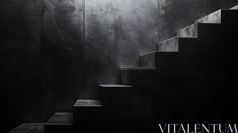 Concrete Descent Unveils Geometry's Shadowy Stairwell Dance