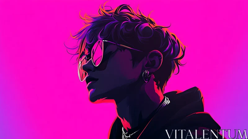 Neon-soaked portrait captures a cool, introspective attitude