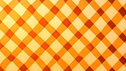 Geometric orange diamond grid pattern on warm background.
