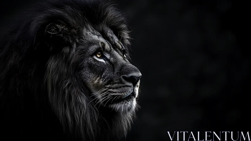 Side profile shows lion head isolated against dark background