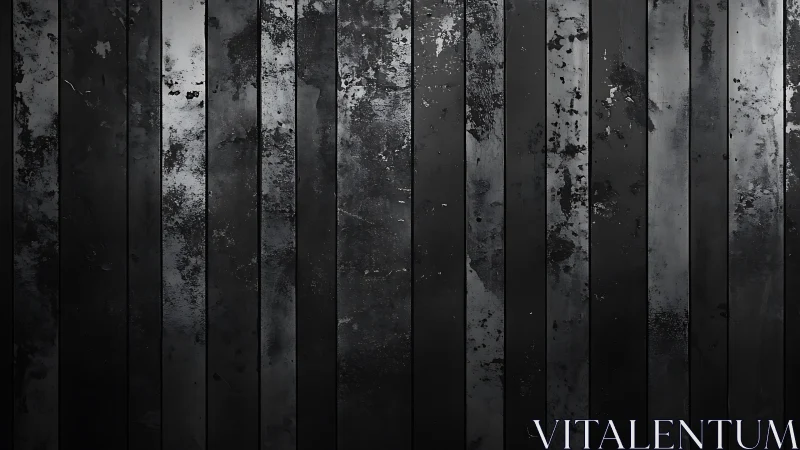 Moody metal wall of charcoal stripes and quiet texture.