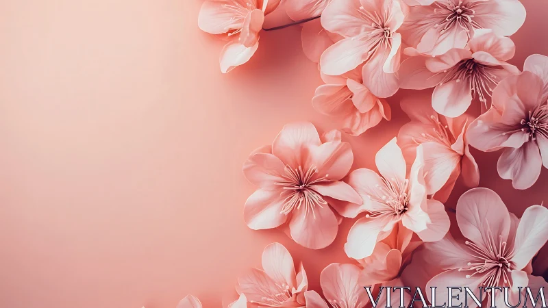 Coral Cascade: Delicate Petals Dance Through Soft Luminescence.