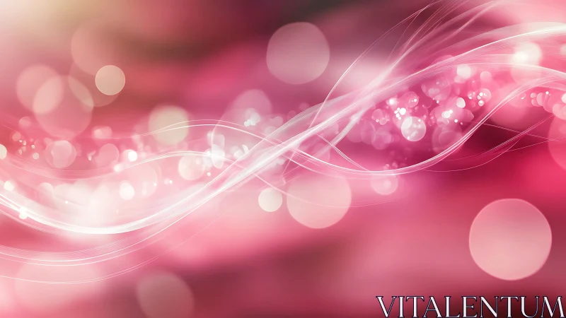 Abstract pink background shows curved light streak structures