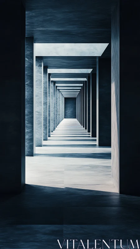 Endless light corridor teasing the horizon of vanishing points.