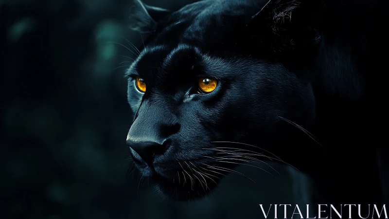 Mesmerizing Black Panther with Golden Eyes Stares Into Your Soul