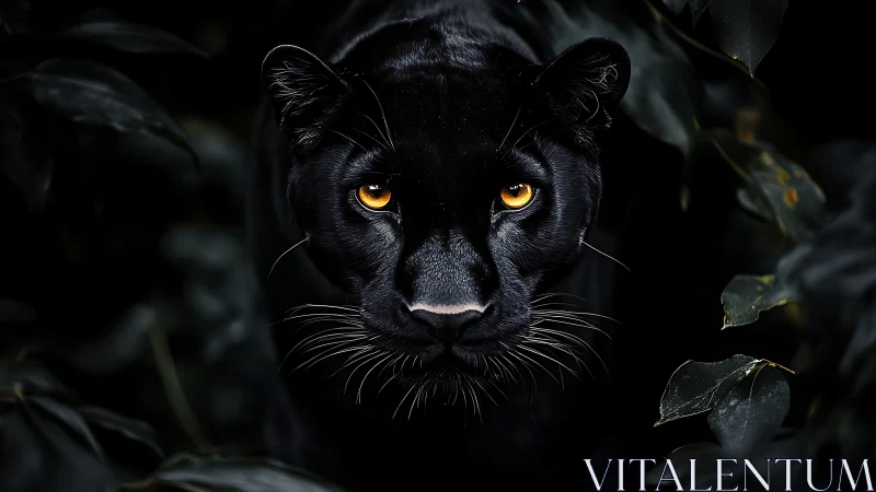Black Panther's Golden Gaze in the Shadows.