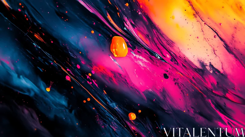 Neon rivers of color drifting through a cosmic night sky.