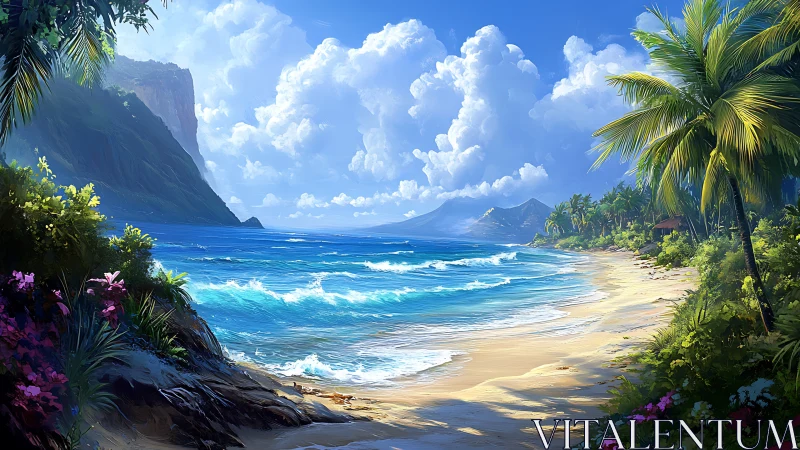 Tropical Paradise: Where Mountains Kiss the Cerulean Deep.