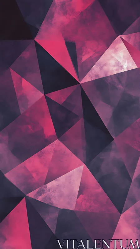 Prismatic night crystals drift through hazy magenta smoke