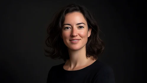 Confident young woman portrait in modern, minimalist studio style.