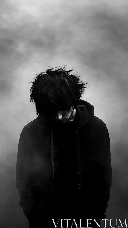 Soft shadows and quiet storms around a lone figure.