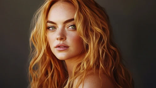 Freckles catch soft light as copper waves frame calm resolve