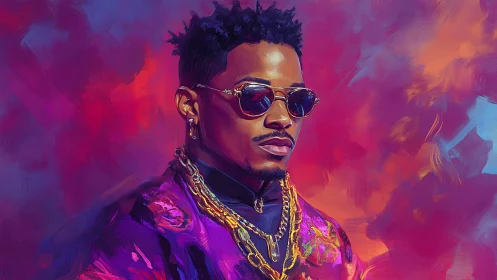 Neon-clad portrait unites hip-hop styling with painterly bokeh