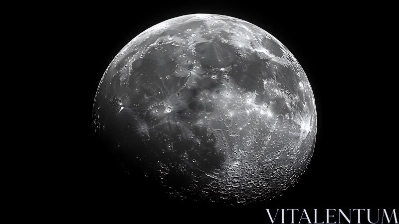 Lunar surface detail under high contrast illumination.