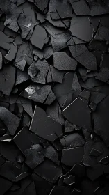 Shattered black surfaces create a bold abstract mosaic of edges