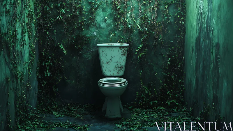 Forgotten porcelain throne quietly surrenders to jungle ivy