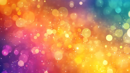 Multicolored bokeh gradient shows circular light overlays