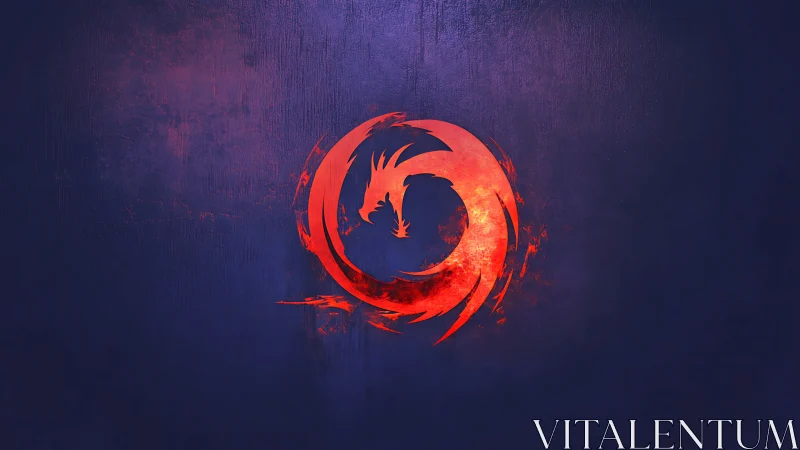 Fiery dragon insignia coiled in molten circular blaze.