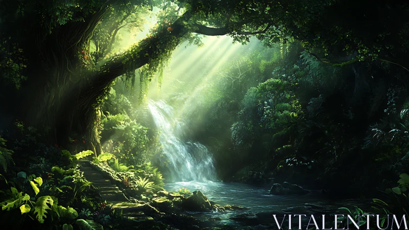 Luminescent Subterranean Cascade in Temperate Rainforest Grotto